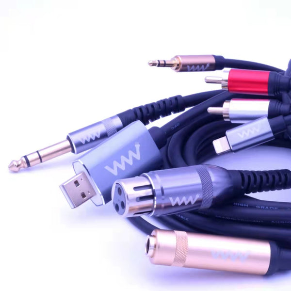 Microphone cables and guitar cables for professional sound recording