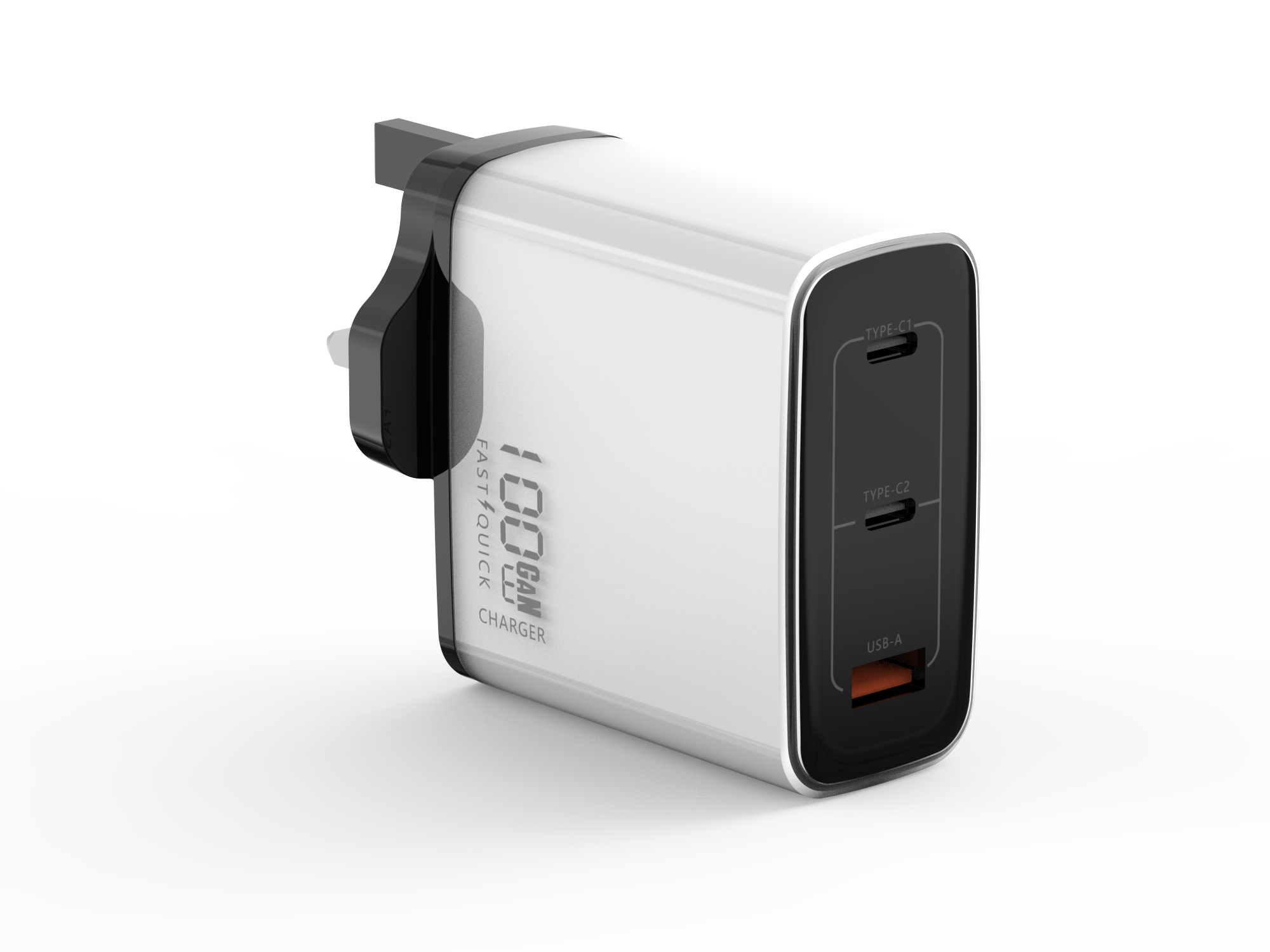 USB C PD Charger UK Wall Plug, GaN Super Fast Charger | 3 Ports 100W Power Adapter