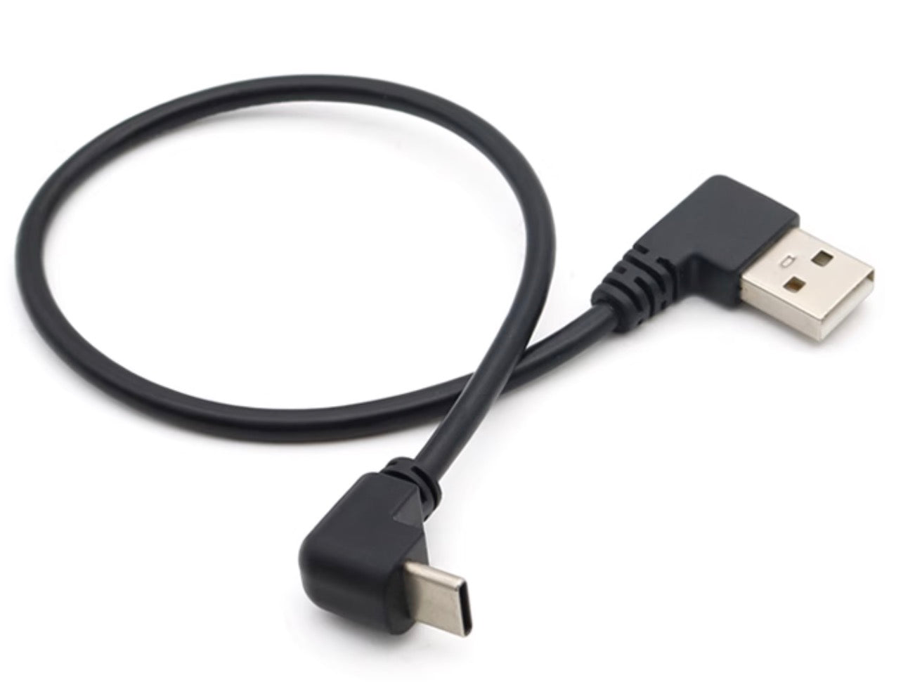 USB 2.0 Male to USB C Male Angled Cable 0.3m