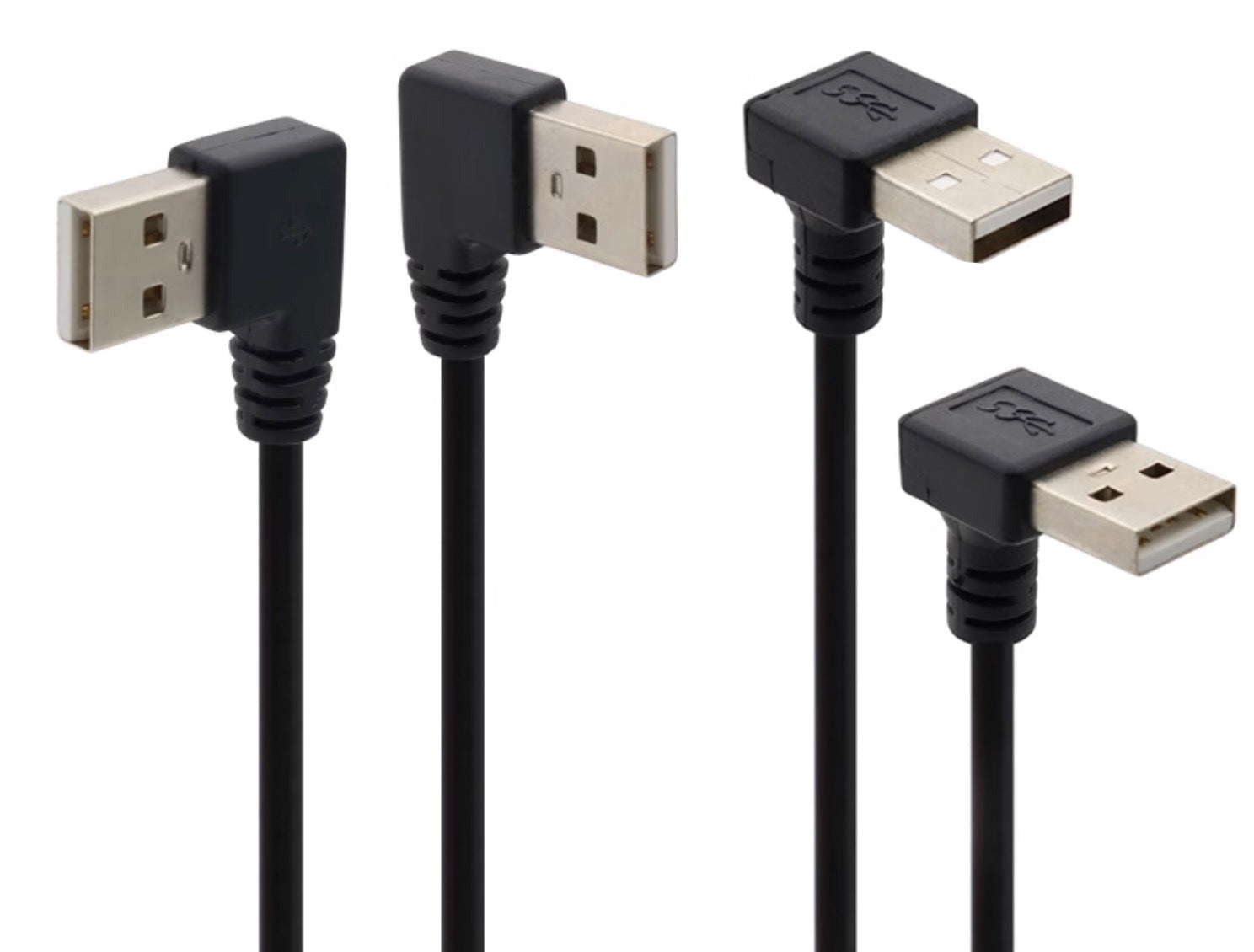 USB 2.0 Male to USB C Male Angled Cable 0.3m