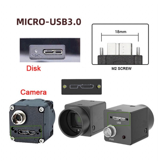 USB-C to Micro B USB 3.0 Panel Mount Cable - Right Angle