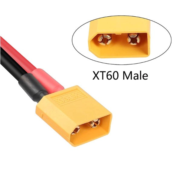 XT60 Male to Male 12AWG Extension Cable Connector for RC Battery Portable Power Station Solar Panel