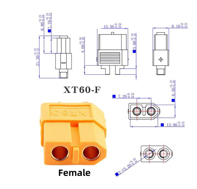 XT60 Female to Female 12AWG Extension Cable Connector for RC Battery Portable Power Station Solar Panel