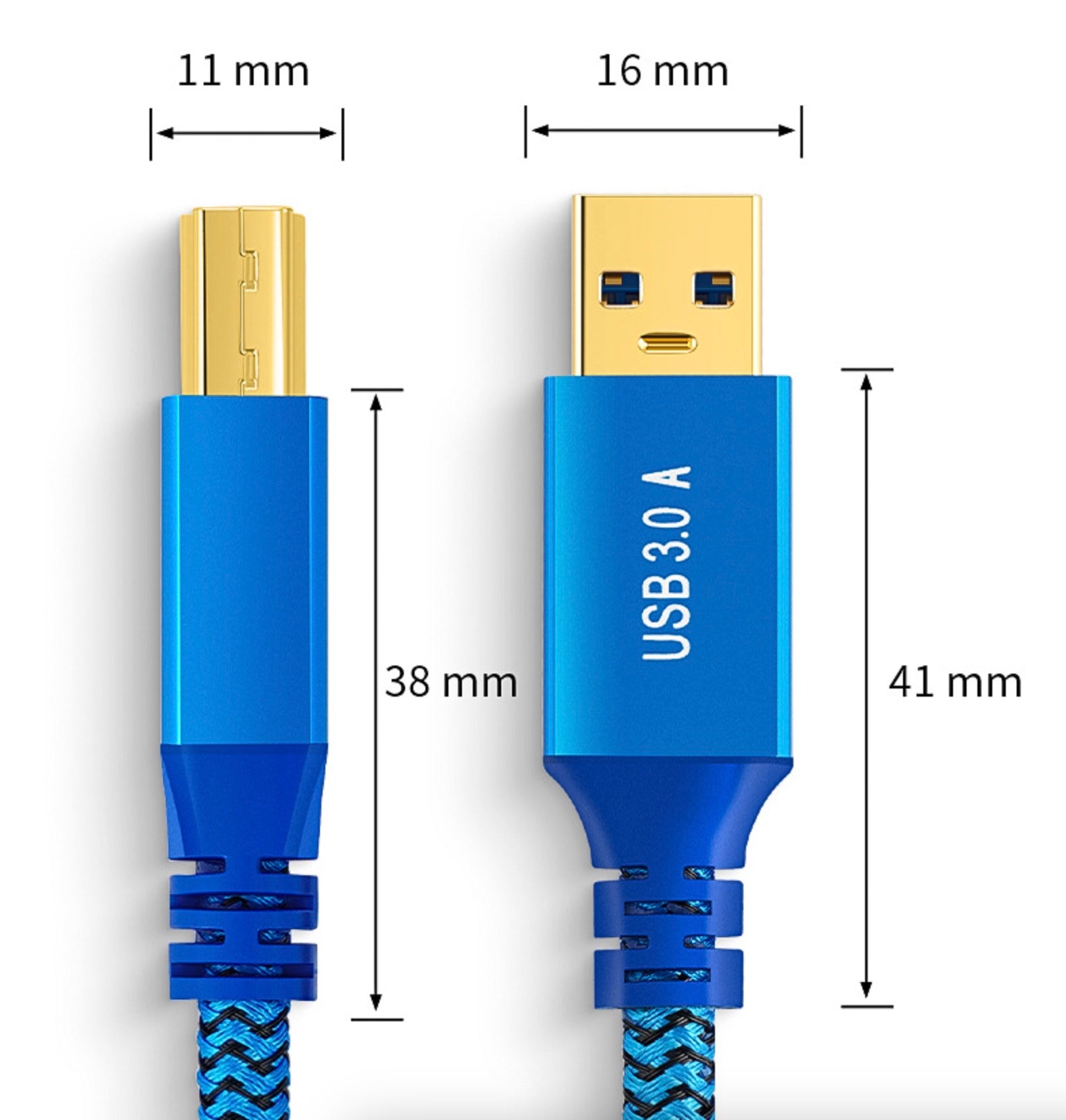 USB 3.0 Type-A Male to Type-B Male Data Cable 5Gbps