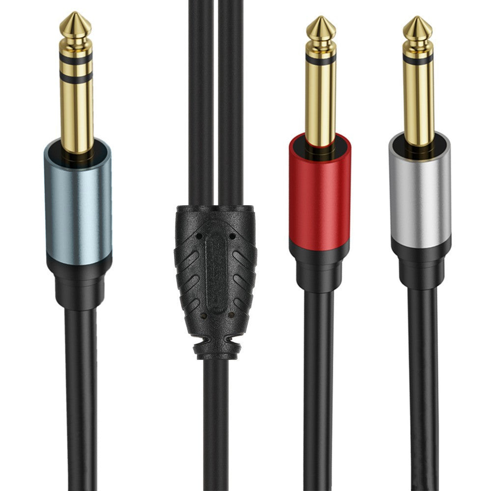 1/4 inch TRS Stereo Y Splitter Insert Cable, 6.35mm Male Jack to Dual 6.35mm Male TS Mono Breakout Audio Cable