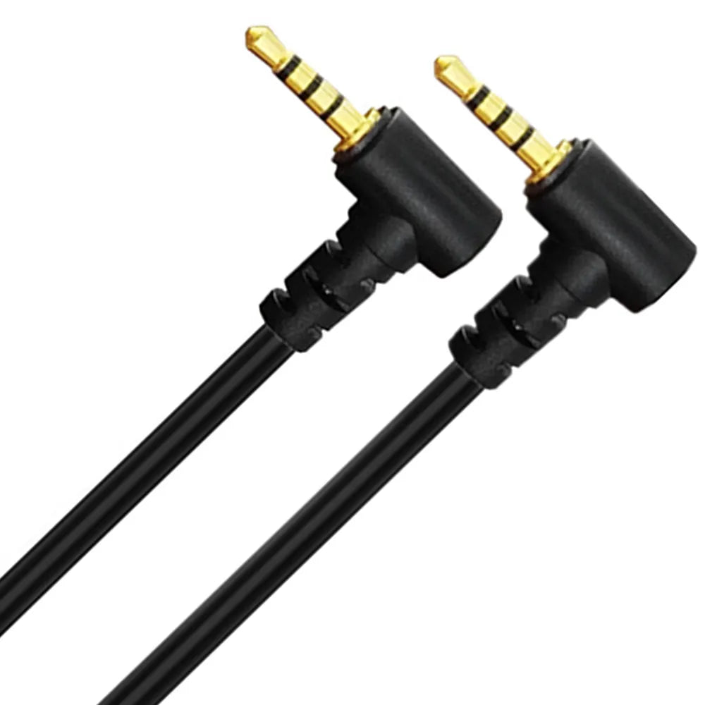 2.5mm 4 Pole to 2.5mm 4 Poe TRRS Stereo Headset Angle Coiled Audio Cable