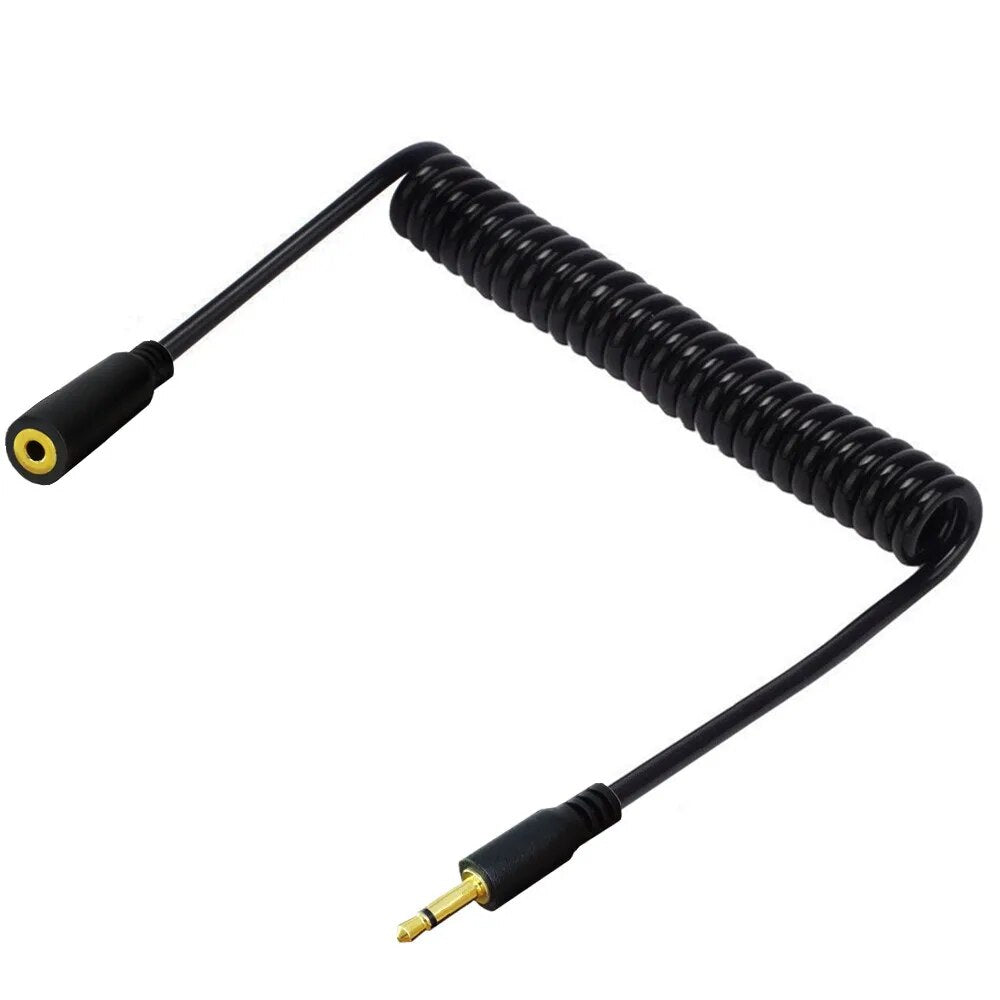 2.5mm Mini Mono Male to Female Coiled Audio Extension Cable