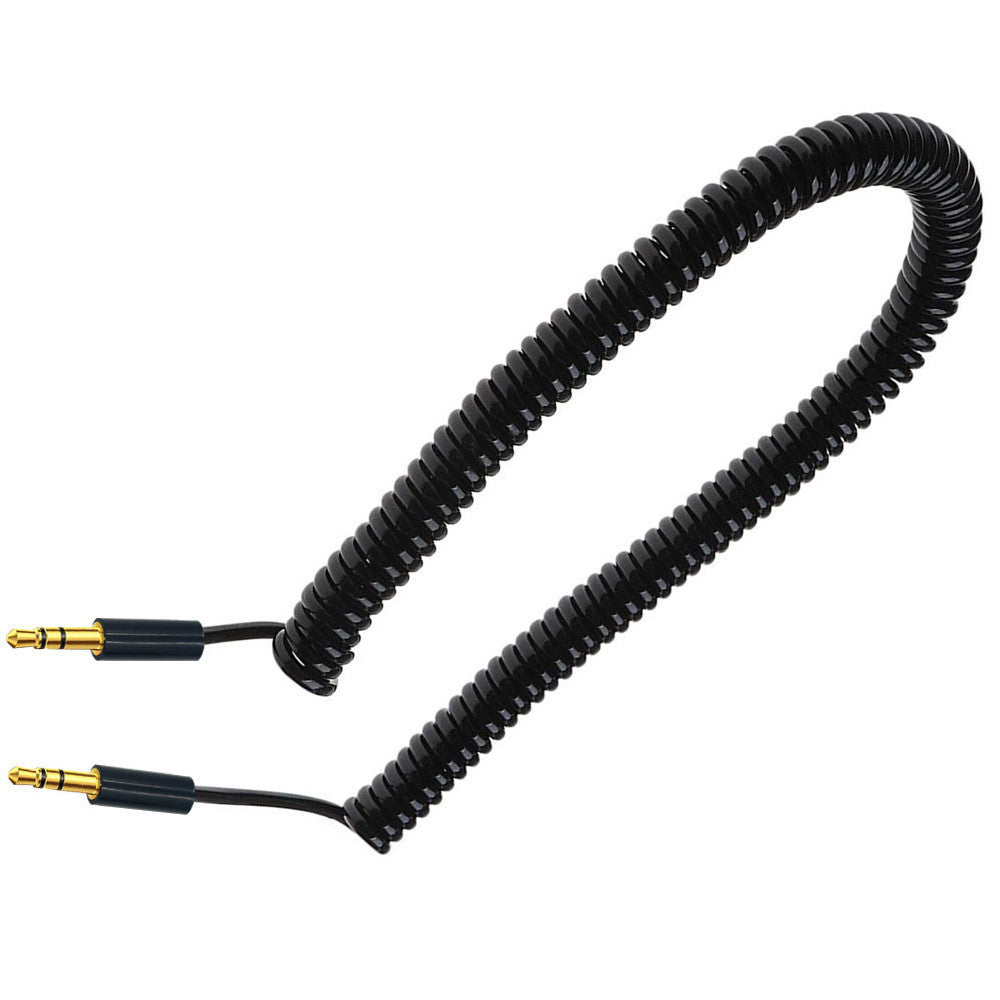 3.5mm 1/8"TRS Male to Male Audio AUX Auxiliary Coiled Cable