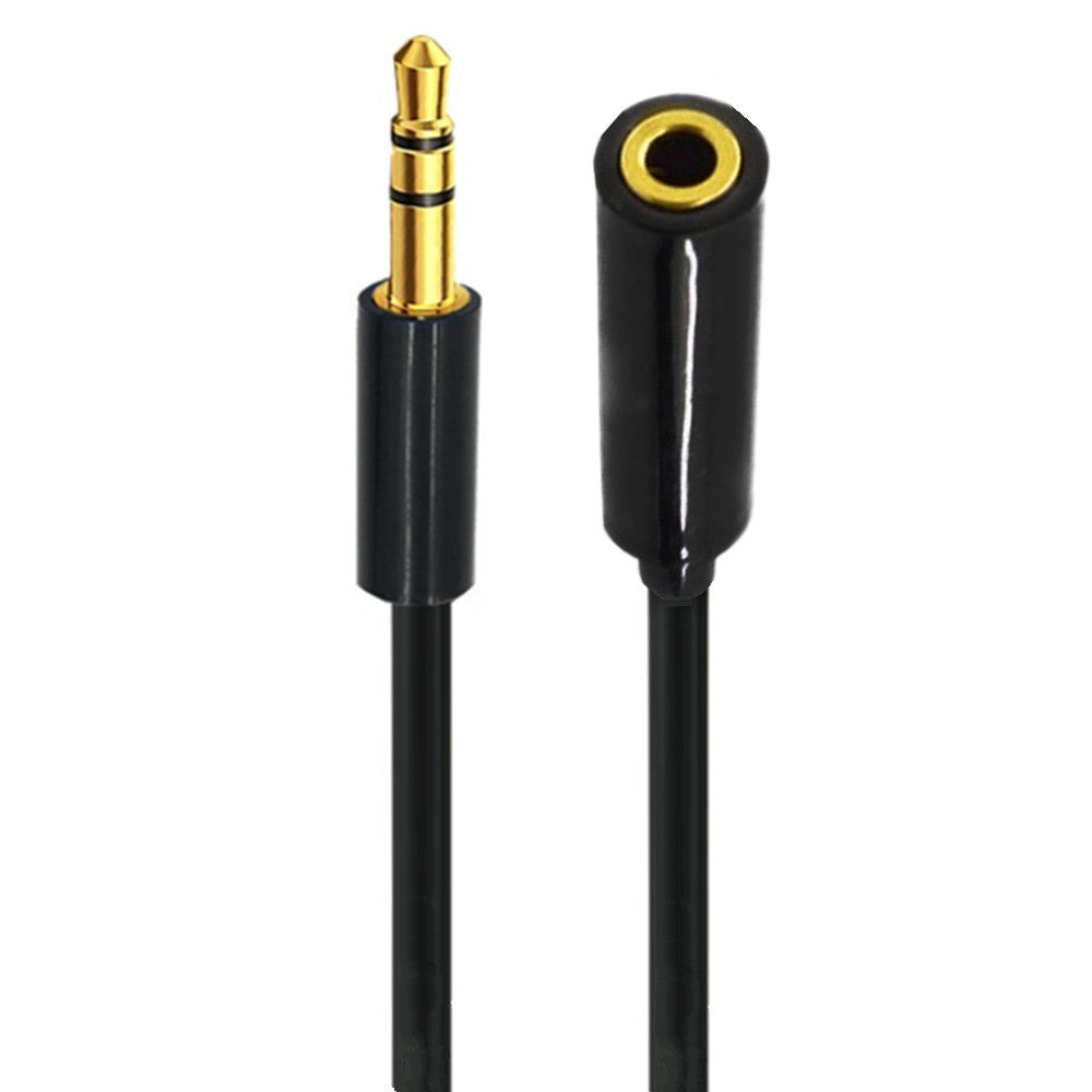 3.5mm 1/8" 3Pole TRS Stereo Male to Female Audio Spiral Cable