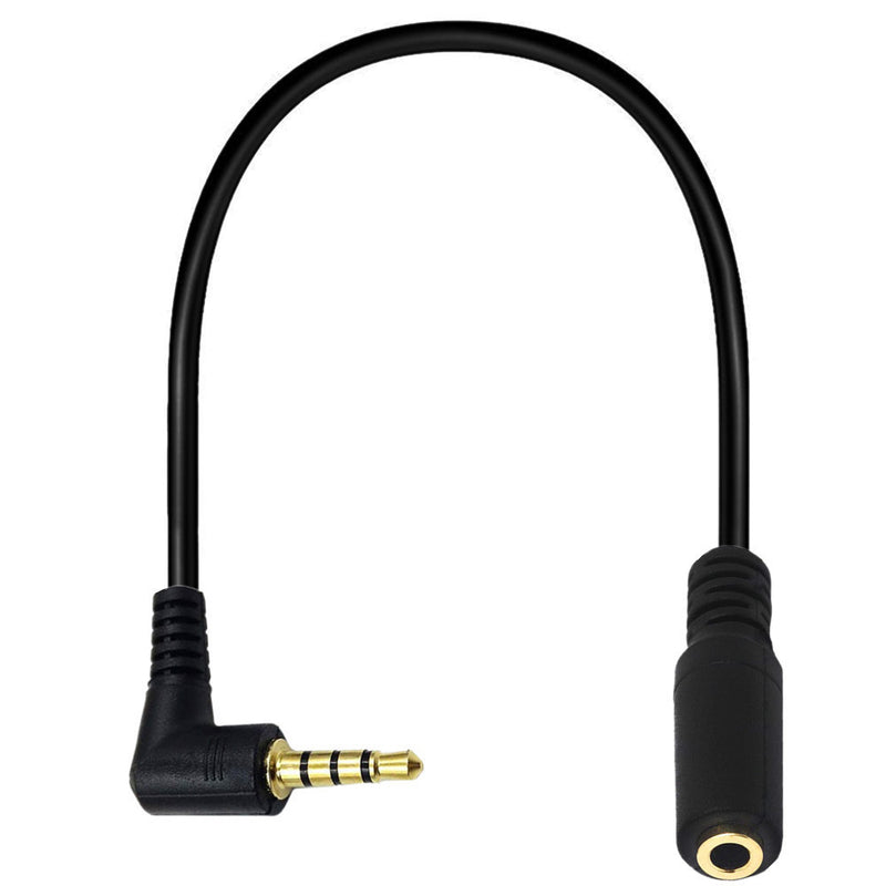 3.5mm Angled 4-Pole Male to 3.5mm 3-Pole Female Audio Cable