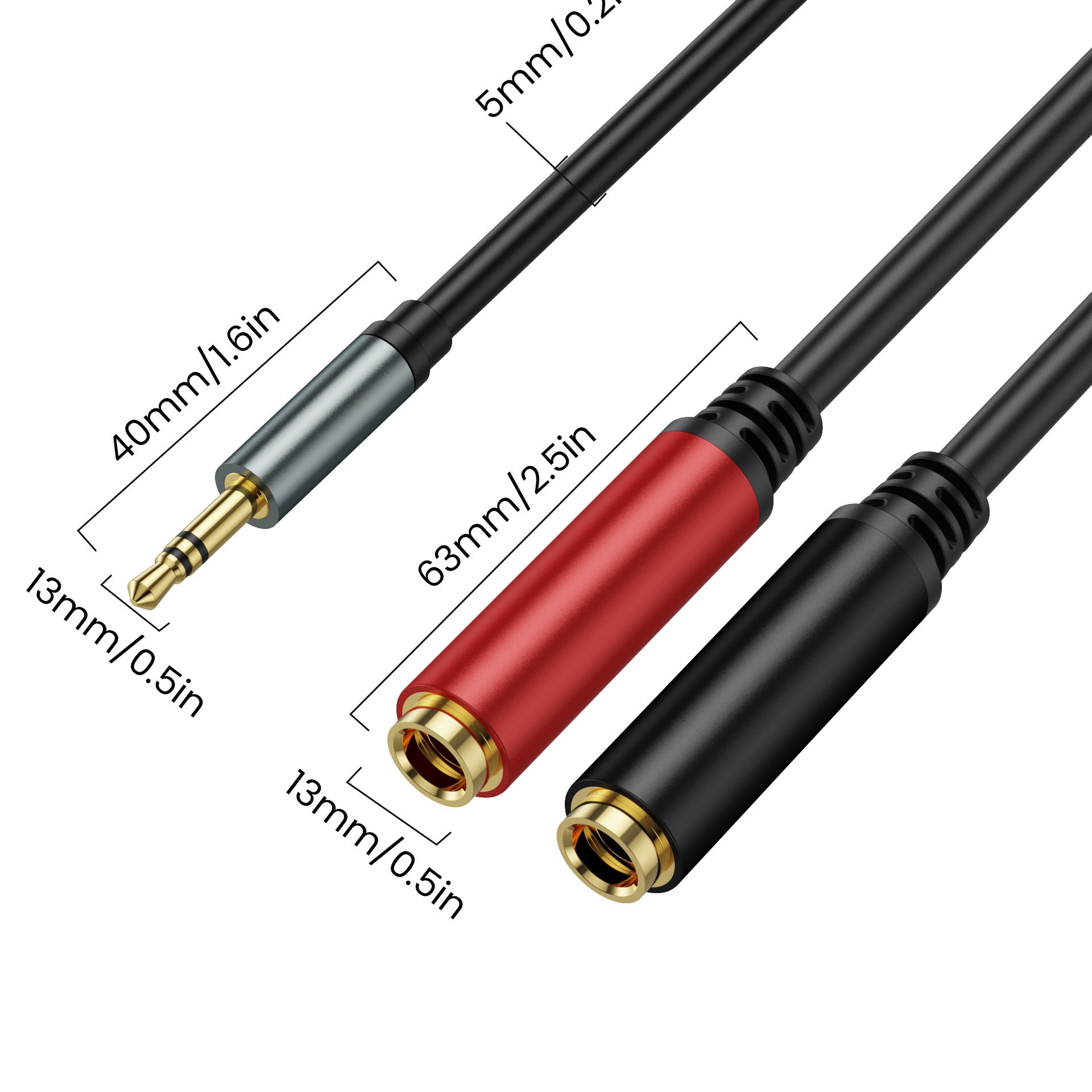 3.5mm to Dual 6.35mm Y Splitter Cable, 3.5mm 1/8" TRS Male to Dual 6.35mm 1/4" TS Female Stereo Audio Adapter for Headphone,Speaker,Home Stereo System