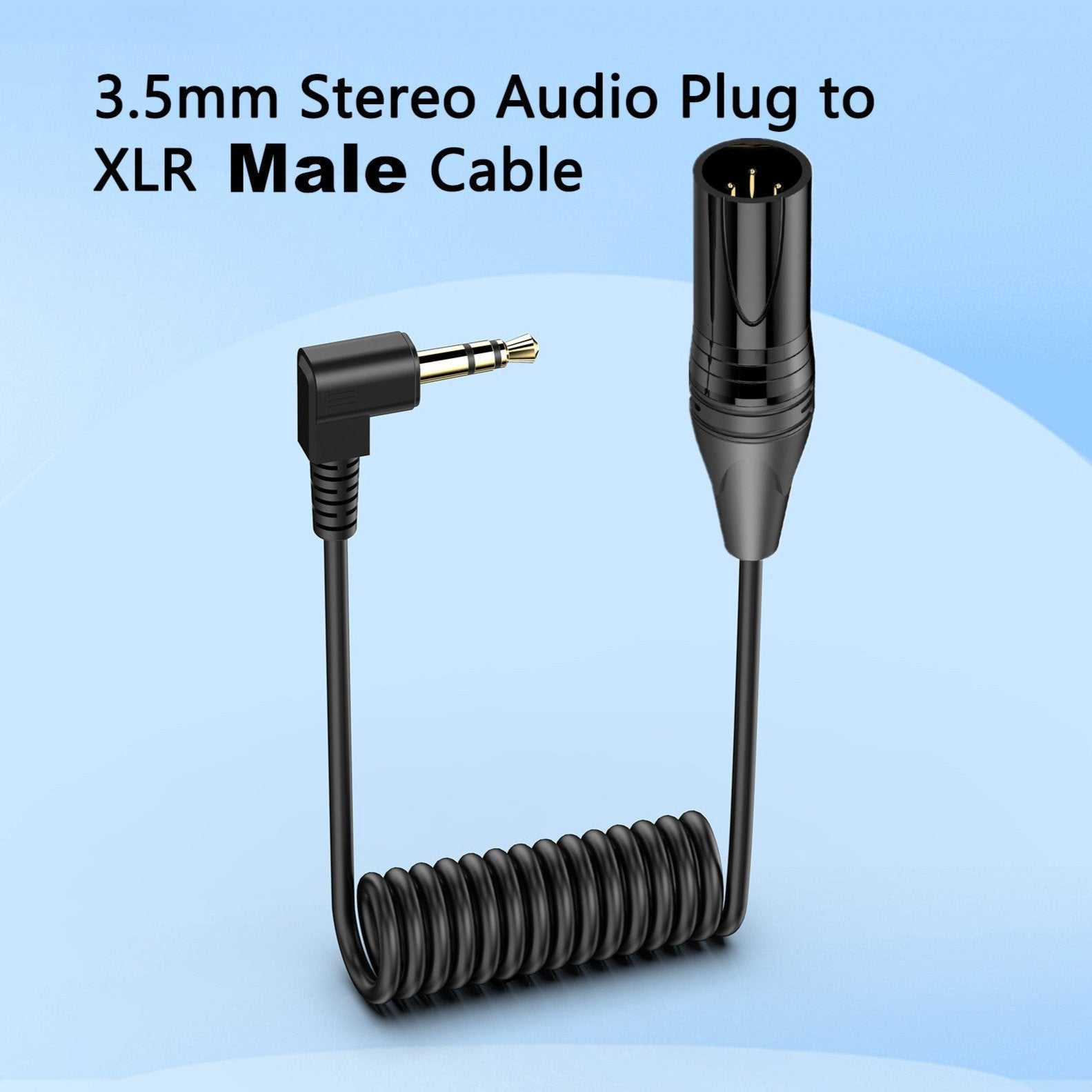 XLR to 3.5mm Microphone Cable, 1/8 Inch TRS Stereo Male to XLR Male Audio Coiled Cable