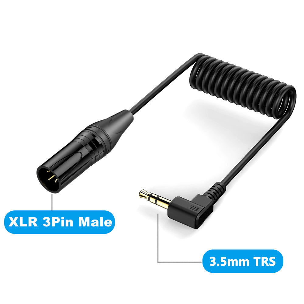 XLR to 3.5mm Microphone Cable, 1/8 Inch TRS Stereo Male to XLR Male Audio Coiled Cable