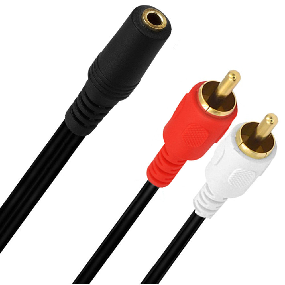 3.5mm Female to Dual RCA Male Audio Stereo Y Splitter Cable