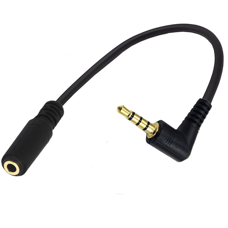 3.5mm Angled 4-Pole Male to 3.5mm 3-Pole Female Audio Cable
