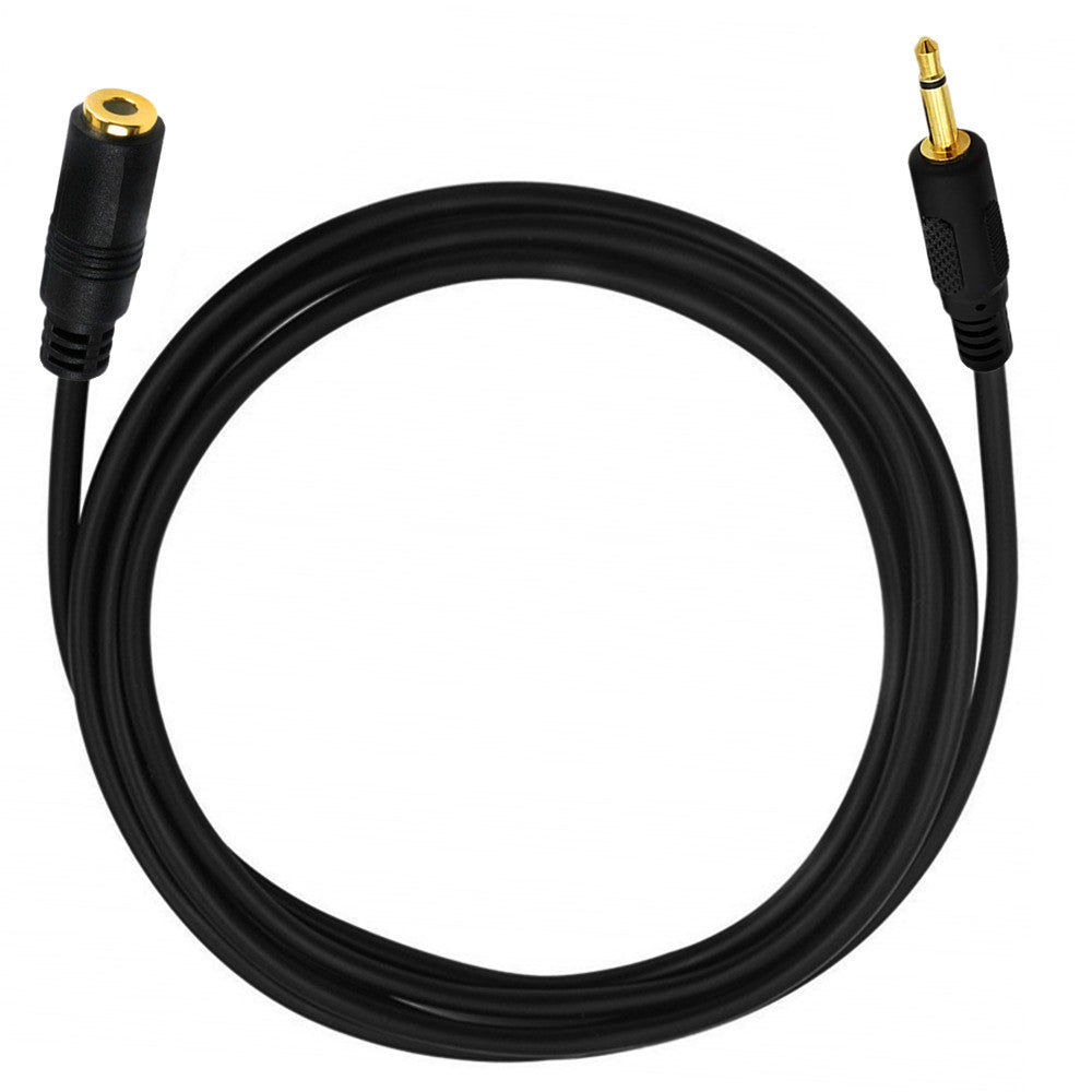 3.5mm 1/8" TS Monaural Mini Mono Male to Female Audio Cable 1.8m