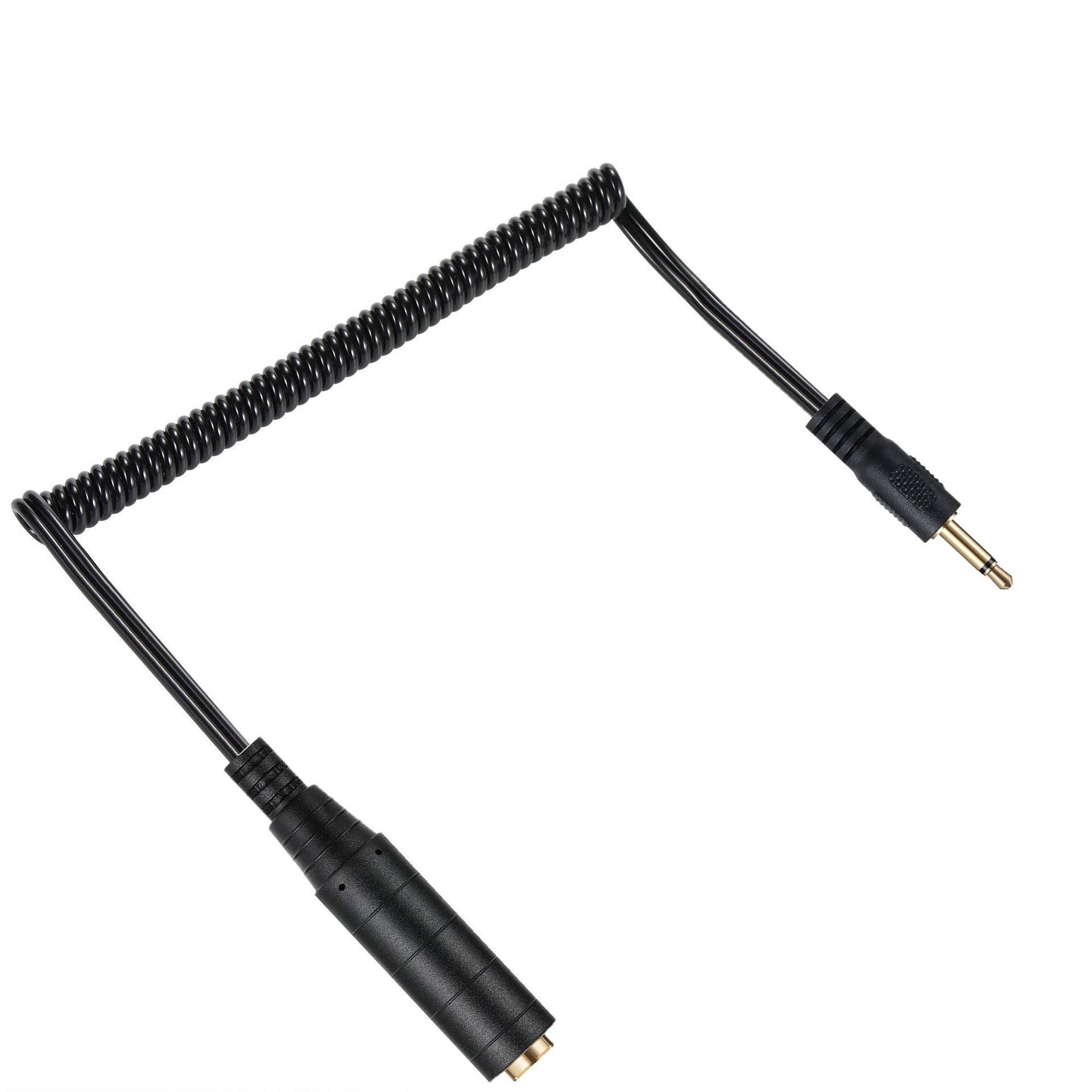 3.5mm Mono Male Single Chanel to 6.35mm Female Audio Coiled Extension Cable