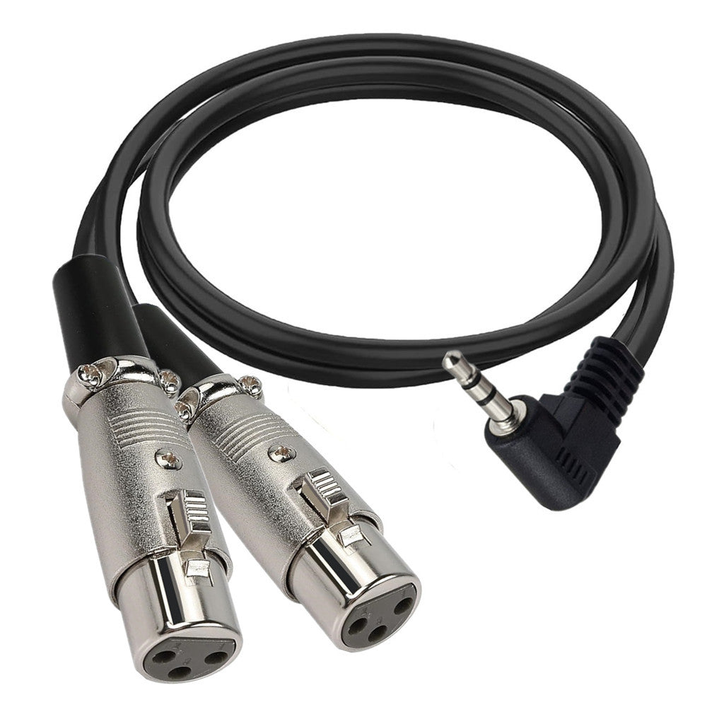 3.5mm TRS 1/8 Inch Male to 2 XLR Female Unbalanced Audio Cable Y Splitter