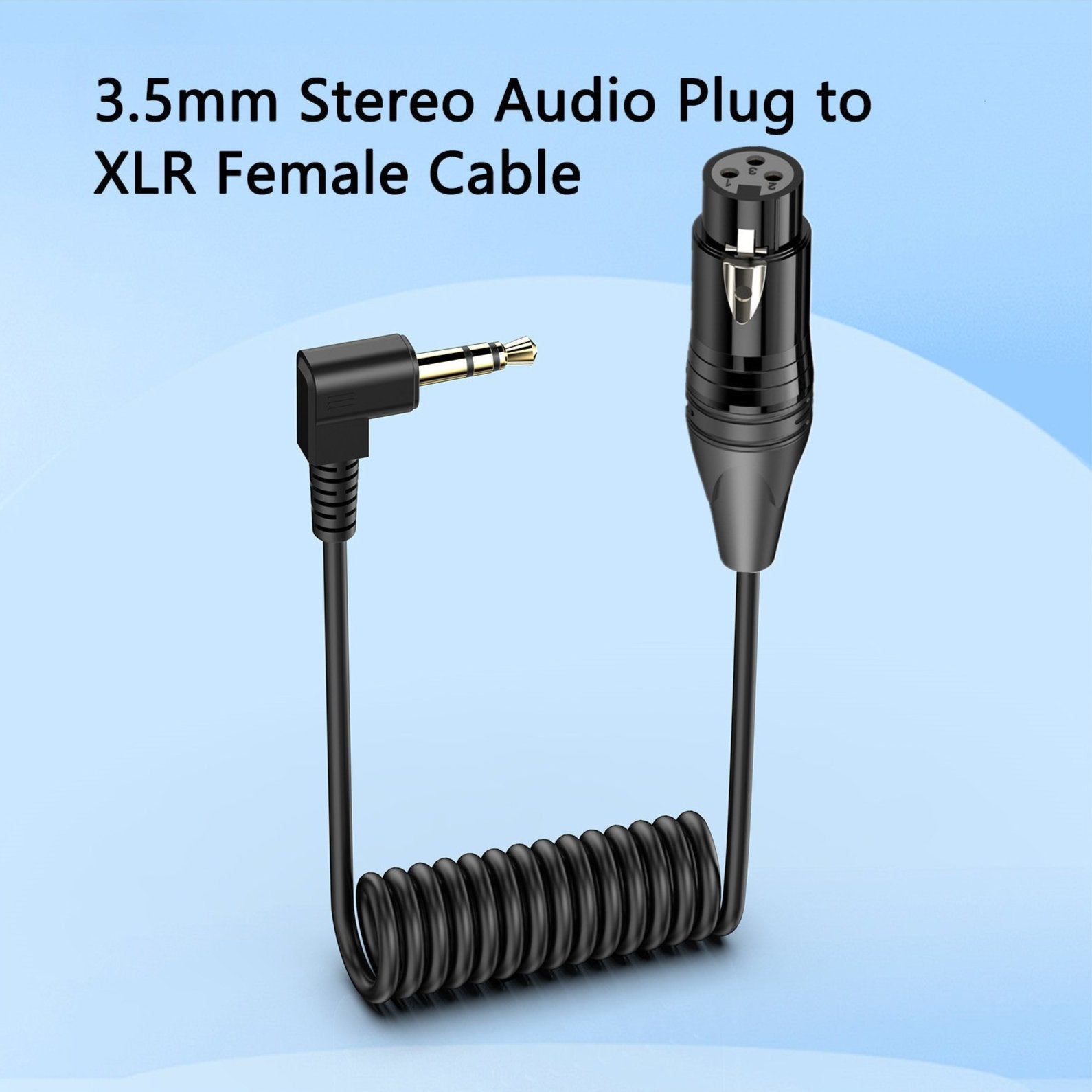 XLR to 3.5mm Microphone Cable, 1/8 Inch TRS Stereo Male to XLR Female Audio Coiled Cable