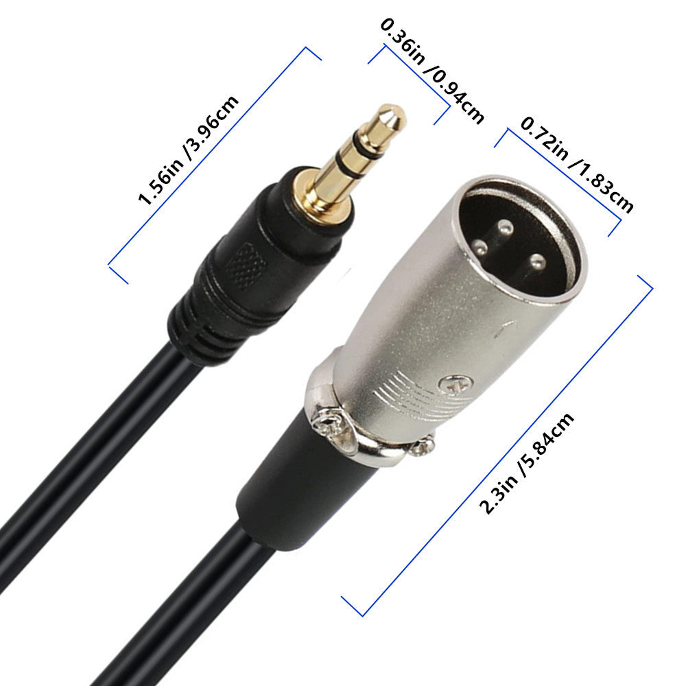 3.5mm 1/8" Male to XLR Male Audio Cable | Smartphone to Stereo Mixer Board