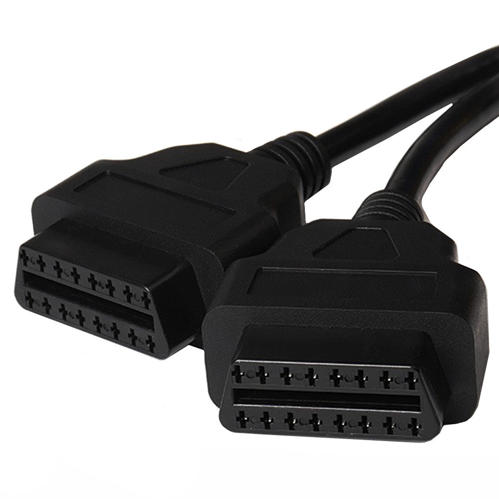 OBD2 OBD II 16Pin Male to Dual Female Splitter Cable 0.3m