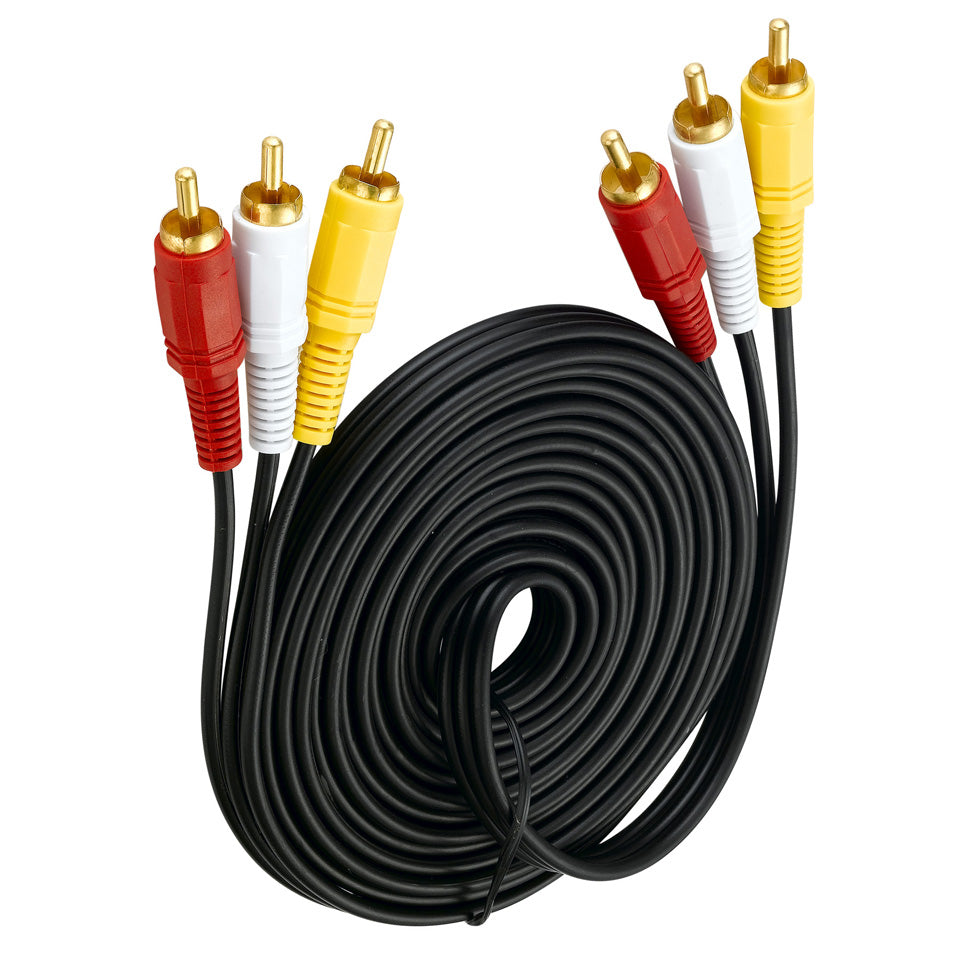 3 RCA to 3 RCA Male to Male Audio Video AV Cable 1m