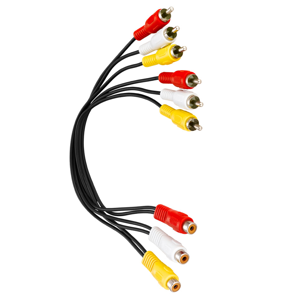 3 RCA Female to 6 x RCA Male Audio Video AV Splitter Cable