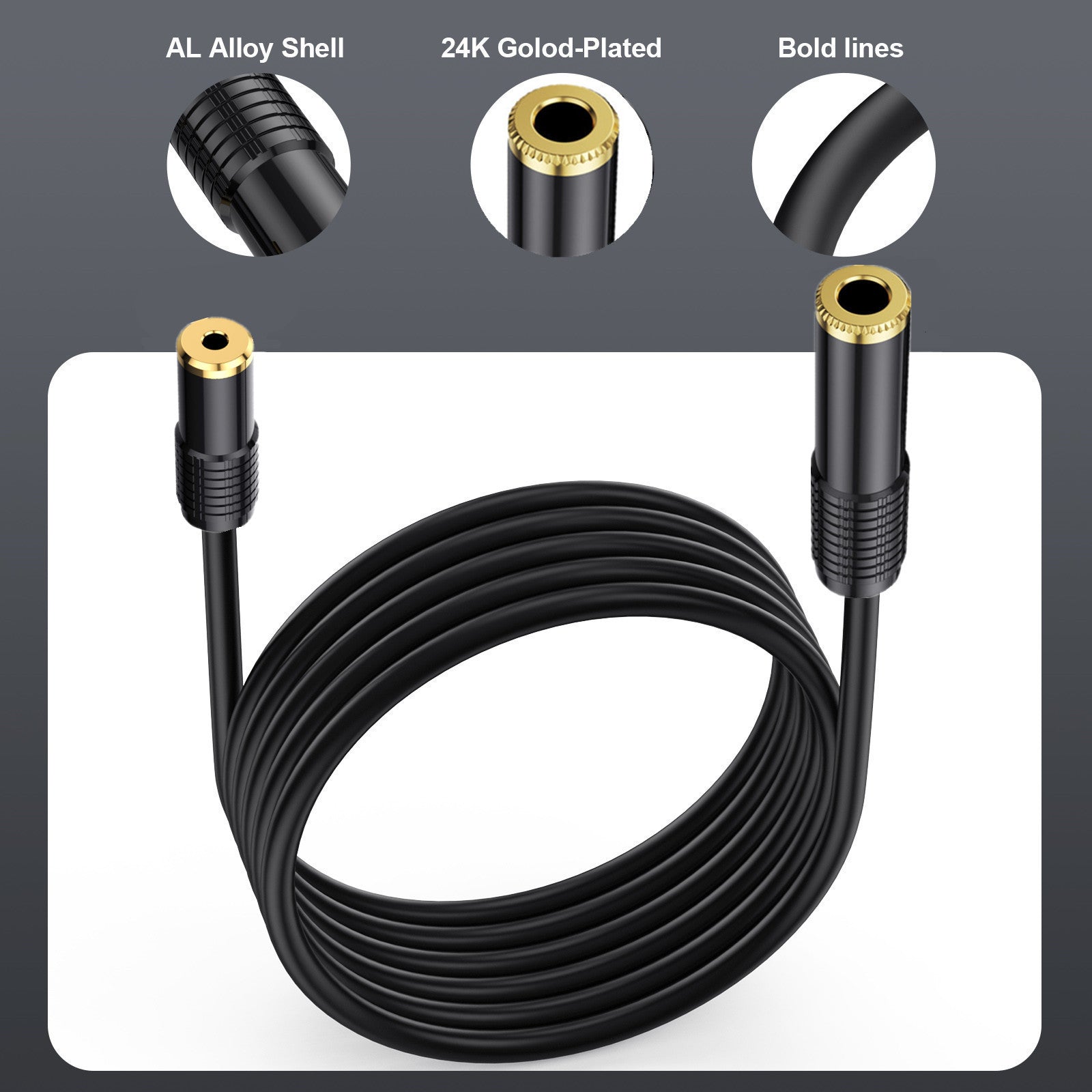 3.5mm to 6.35mm Stereo Audio Cable,6.35mm 1/4" Female to 3.5mm 1/8" Female TRS Bidirectional Extension Cable