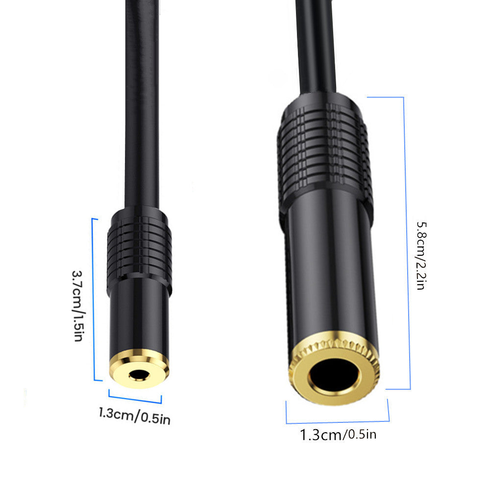 3.5mm to 6.35mm Stereo Audio Cable,6.35mm 1/4" Female to 3.5mm 1/8" Female TRS Bidirectional Extension Cable