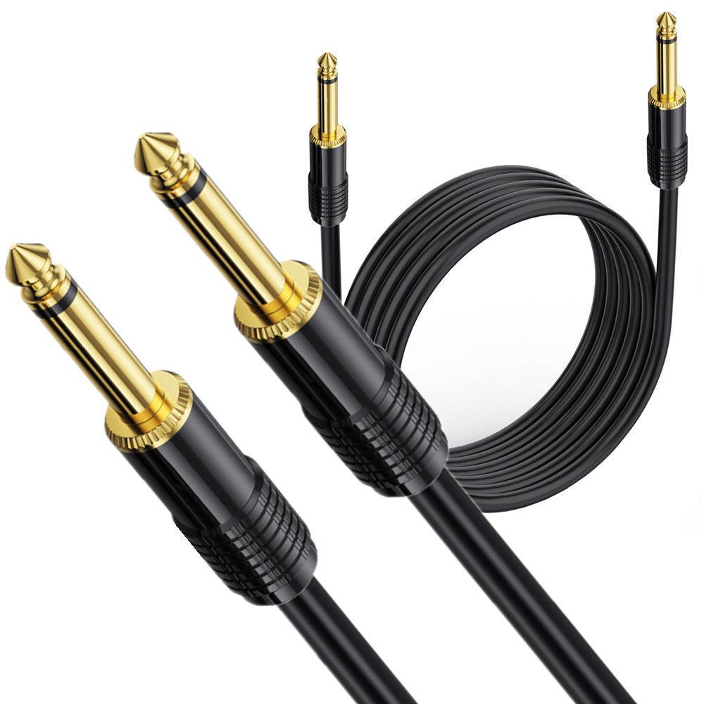 6.35mm Guitar Cable, 1/4" 6.35mm to 6.35mm TS Stereo Audio Guitar Instrument Cable for Bass AMP, Speaker, Patch, Pedal, Keyboard, Mixer, Amplifier