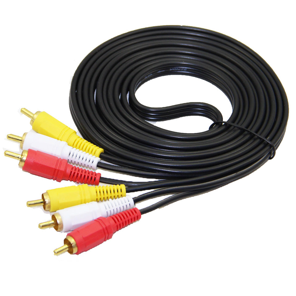 3 RCA to 3 RCA Male to Male Audio Video AV Cable 1m