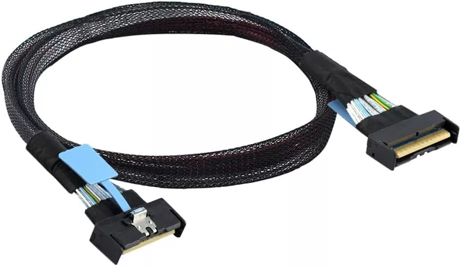 PCI-E 5.0 Mini Cool Edge IO MCIO STR PCI-E 8i 74Pin Male to 8i MCIO 74Pin Male Extender Cable