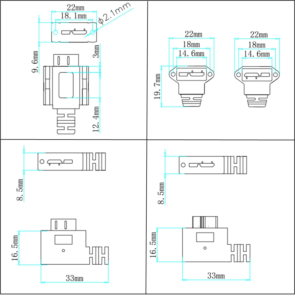 USB-A 3.0  Male to Micro B Male with Locking Screw Charging & Data Cable 0.25m