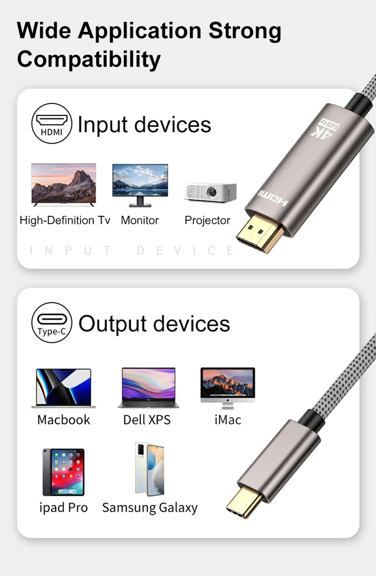 USB C to Displayport 1.4 + Type C Female Power Supply Video Cable 8K@60HZ 2m