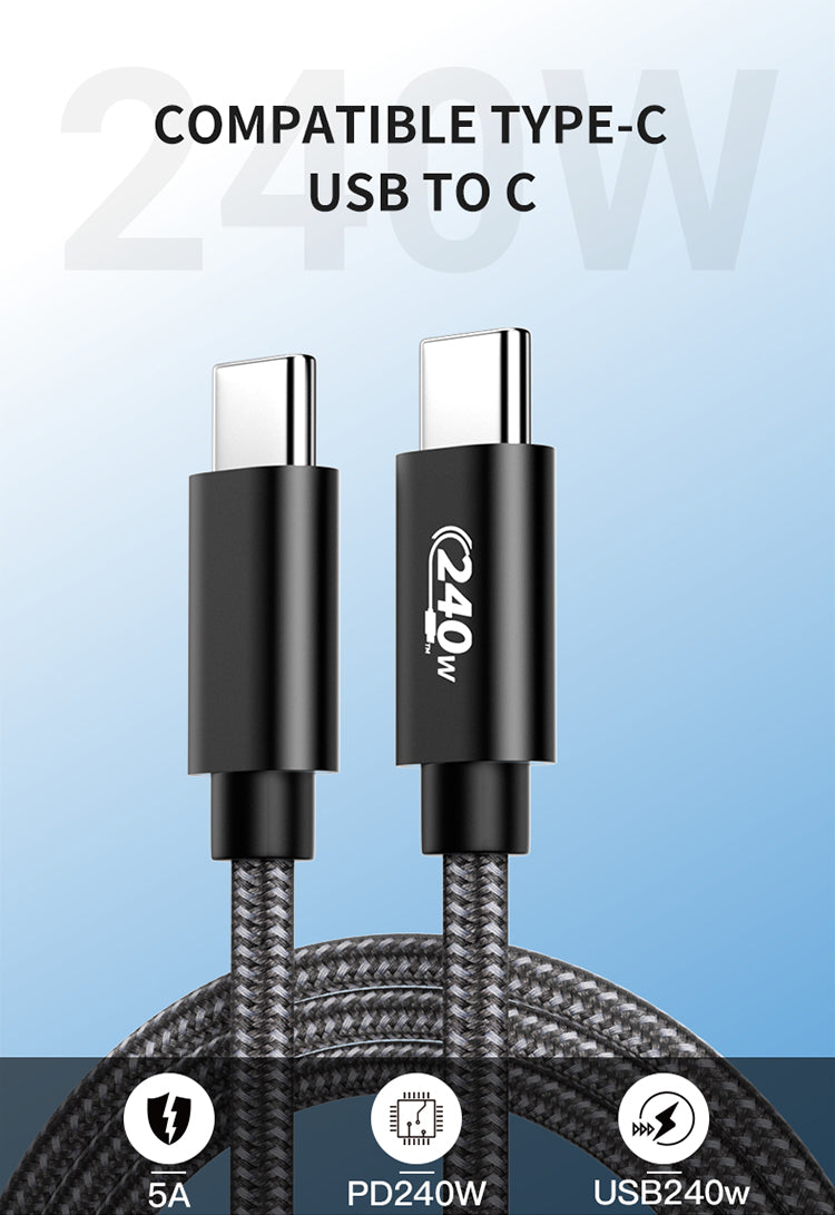 USB C to USB C 5A USB4 PD240W Fast Charging Cable