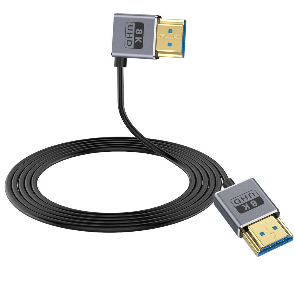 Ultra Thin HDMI 2.1 Coaxial Cable, High Speed 48Gbps 8K@60Hz Male to Male Flexible Cord | Left Angle