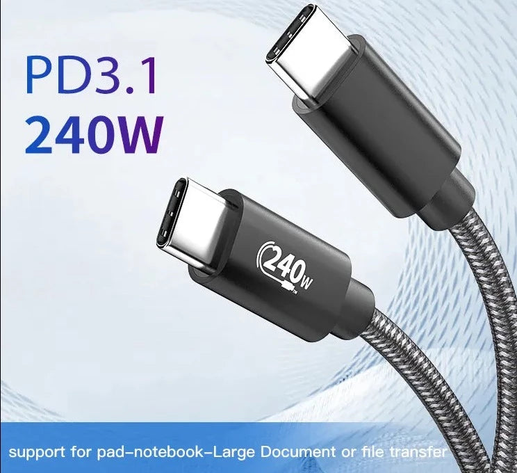 USB C to USB C 5A USB4 PD240W Fast Charging Cable