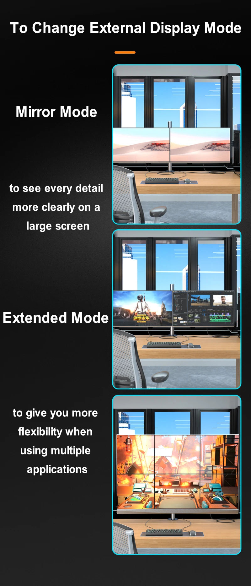 Displayport 2.1 to Displayport 2.1 Monitor Cable 8K 16K 60Hz 40Gbps