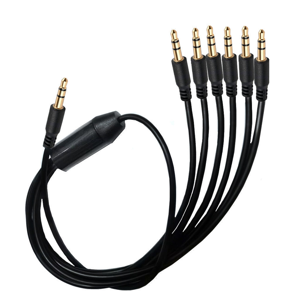 3.5mm 3Pole to 6 x 3.5mm 3Pole TRS Stereo Jack Headphone Audio Cable 1m