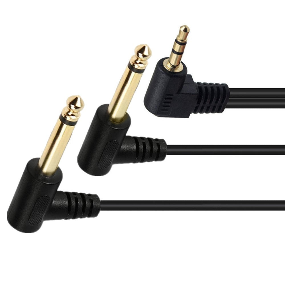 3.5mm 1/8" TRS to 2 x 6.35mm 1/4" TS Mono Y Cable Splitter Cable 0.3m