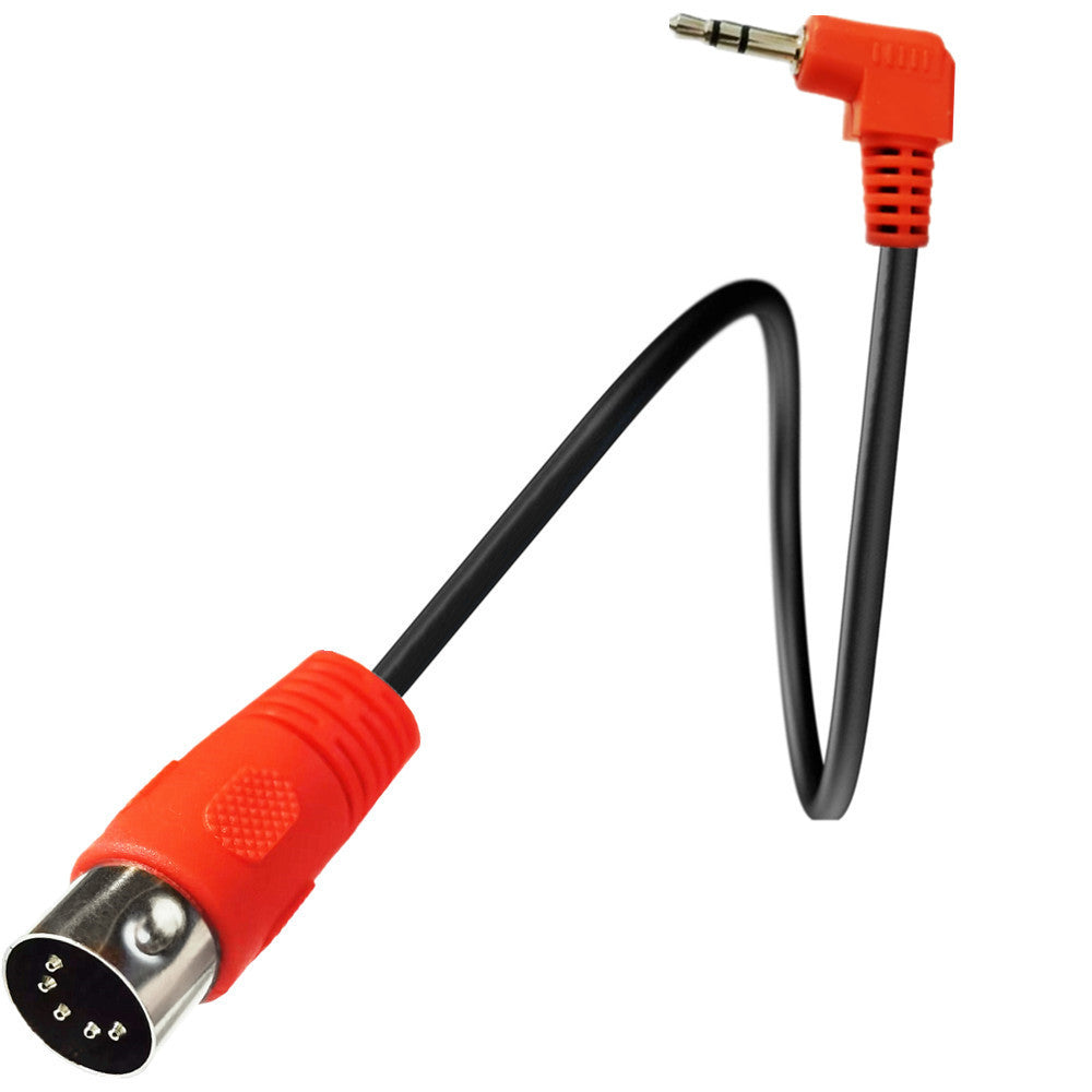 5-Pin Din Male to 3.5mm Angled AUX TRS Audio Cable