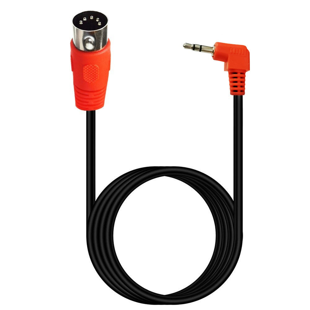 5-Pin Din Male to 3.5mm Angled AUX TRS Audio Cable