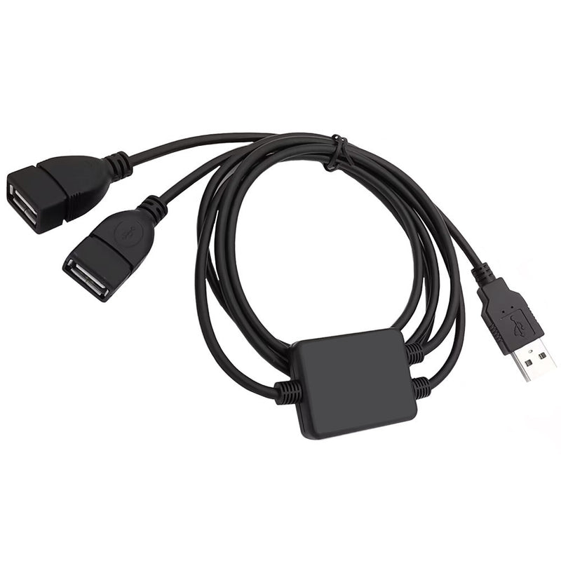 USB 2.0 A Male to Dual Female Extension Data Charging Cable Y Splitter 1m