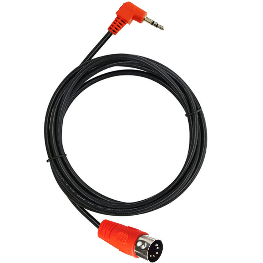 5-Pin Din Male to 3.5mm Angled AUX TRS Audio Cable