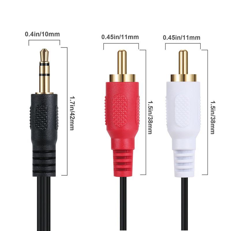 3.5mm Male to 2 x RCA Male Audio Y Splitter Cable