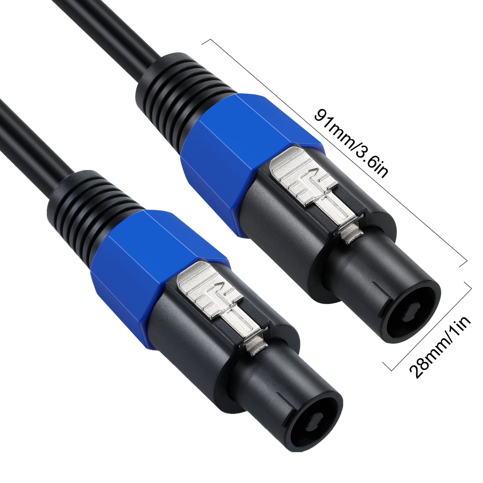 Speaker Cable 2 Pole Male to Male DJ Speaker Connector with Twist Lock 1.8m