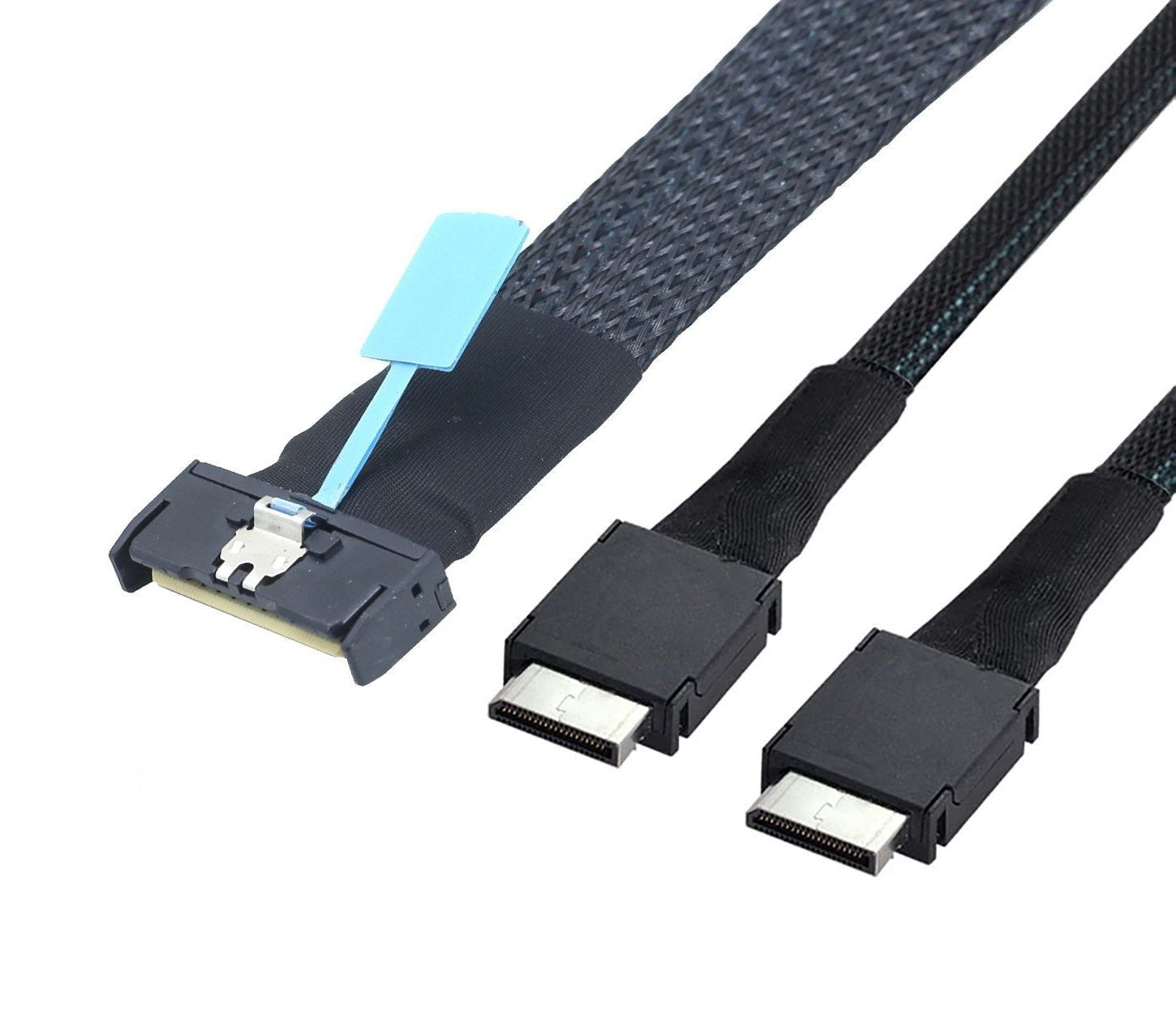 Gen5 MCIO 8X 8I 74P to Dual Oculink PCI Express 5.0 SFF-8611 4I Server High Speed Data Transfer Cable