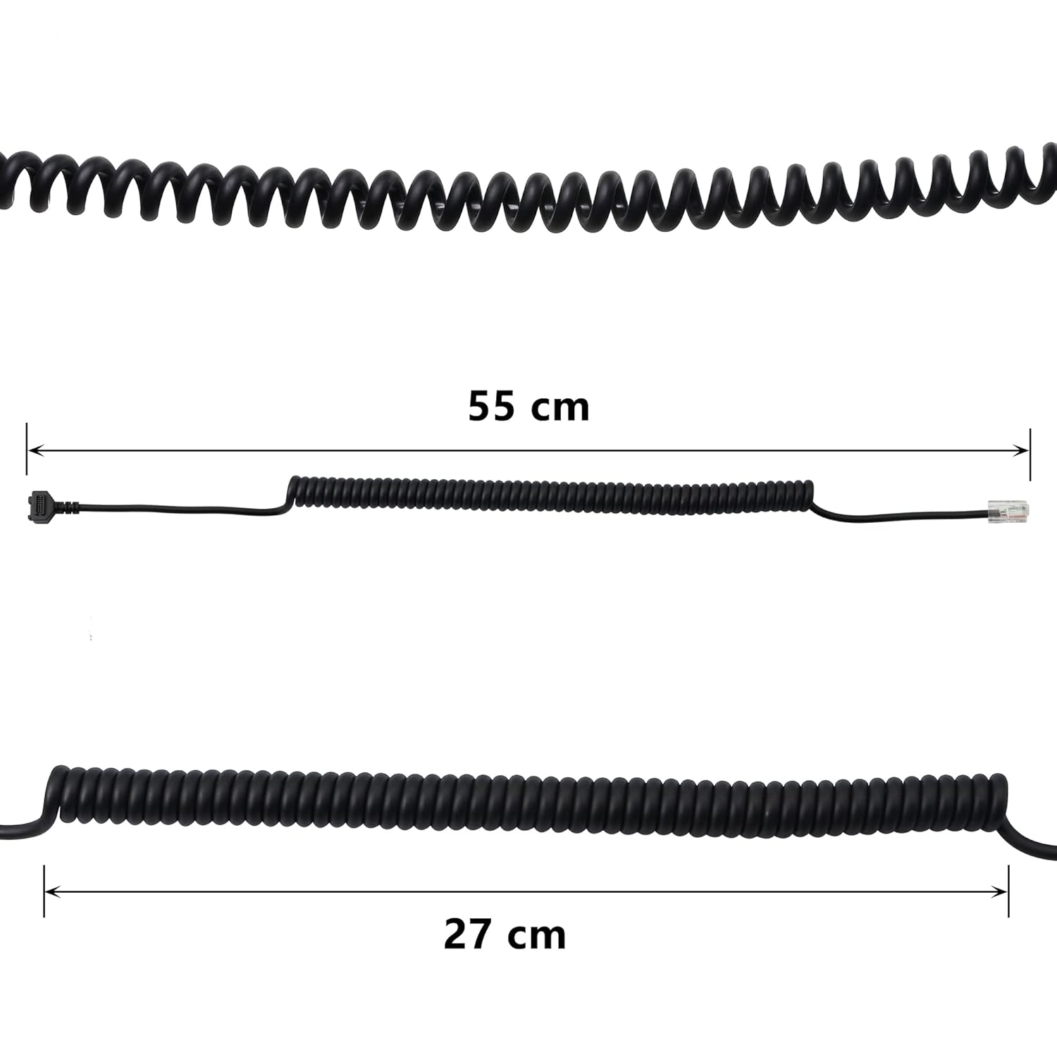 RJ45 8P8C Male to 14Pin Pitch 1.27 IDC Scanner Coiled Cable for VeriFone VX810