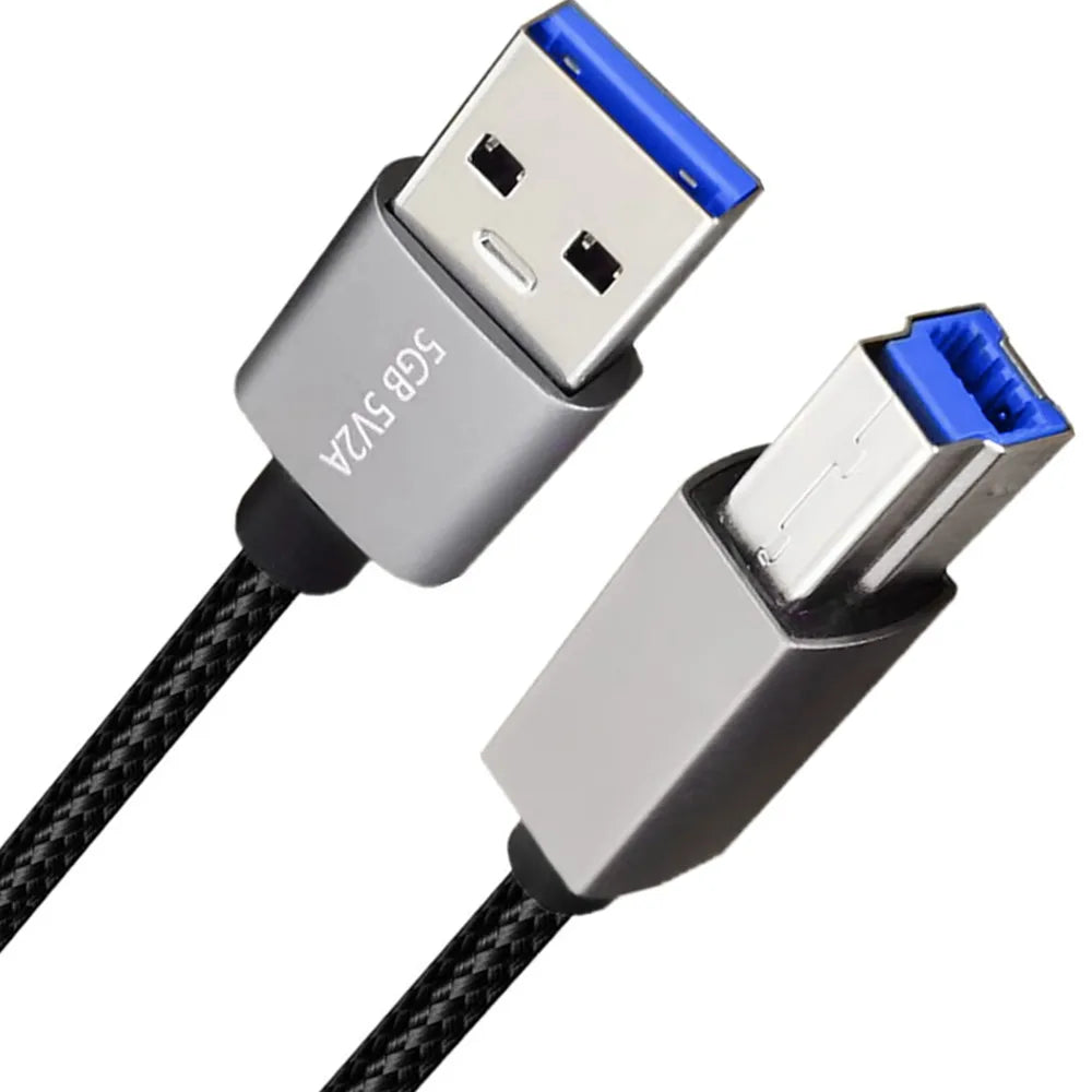 USB 3.0 A Male to Type B Male Super Speed Flexible Printer Cable