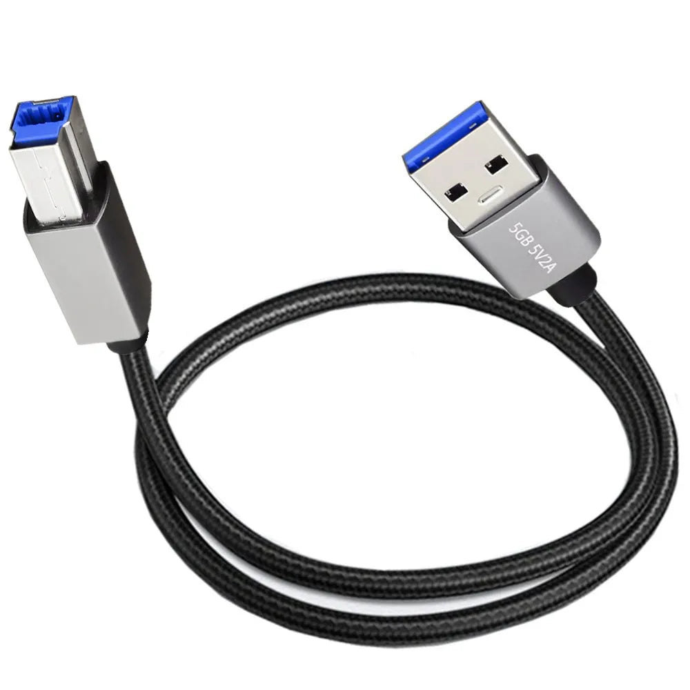 USB 3.0 A Male to Type B Male Super Speed Flexible Printer Cable